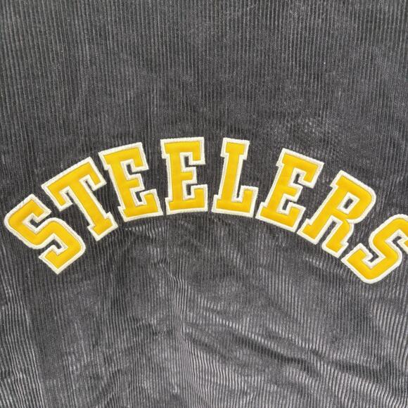 Y2K Black Corduroy Pittsburgh Steelers Bomber Size X-Large - Picture 10 of 11